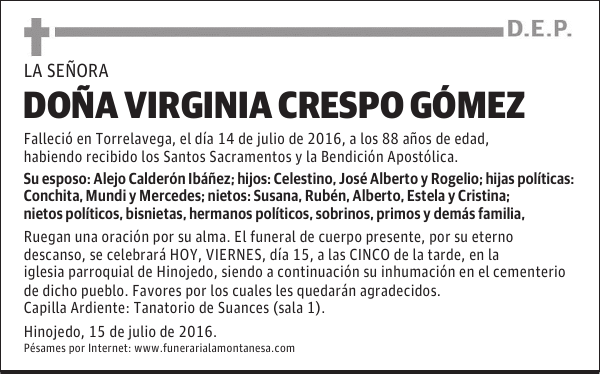 Doña Virginia Crespo Gómez