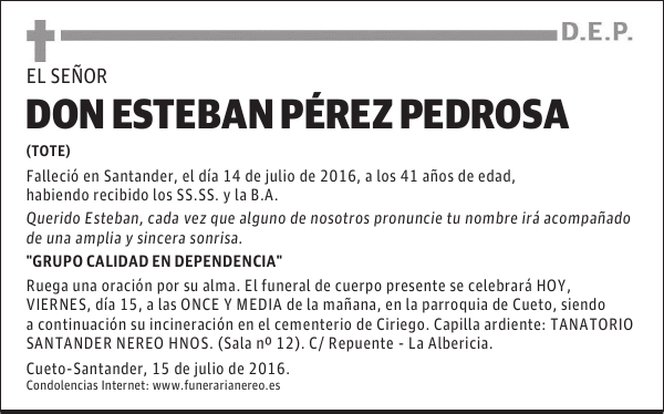 DON ESTEBAN PEREZ PEDROSA