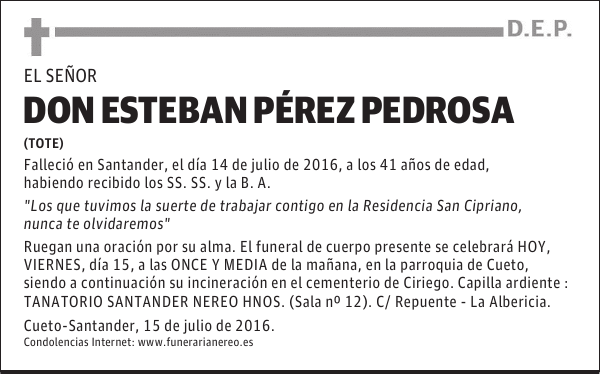 DON ESTEBAN PEREZ PEDROSA