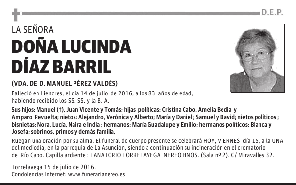 DOÑA LUCINDA DÍAZ BARRIL
