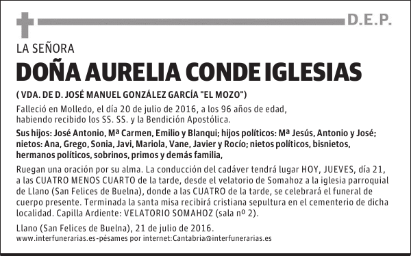 DOÑA AURELIA CONDE IGLESIAS