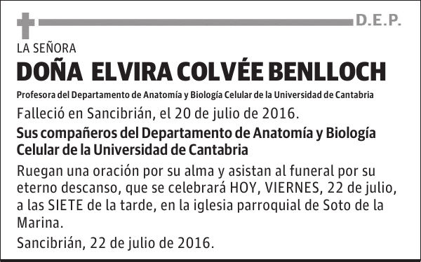 DOÑA ELVIRA COLVÉE BENLLOCH