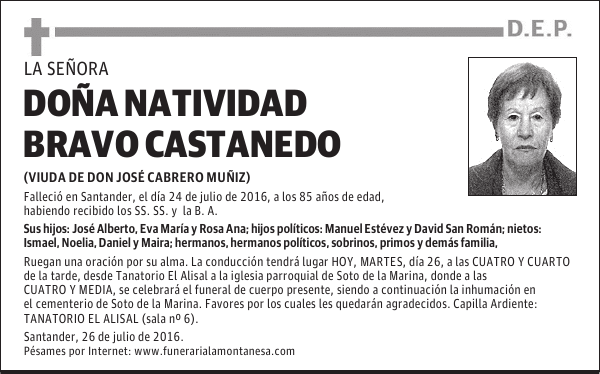 Doña Natividad Bravo Castanedo