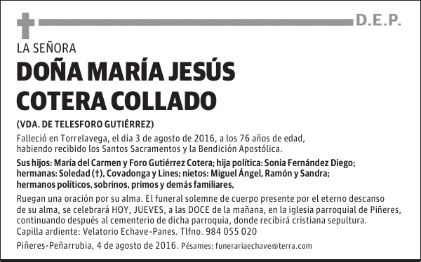 Dña. MARÍA JESÚS GOTERA COLLADO