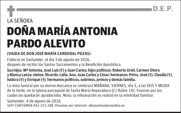 DOÑA MARÍA ANTONIA PARDO ALEVITO