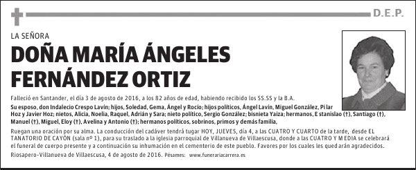 DOÑA MARÍA ANGELES FERNANDEZ ORTIZ