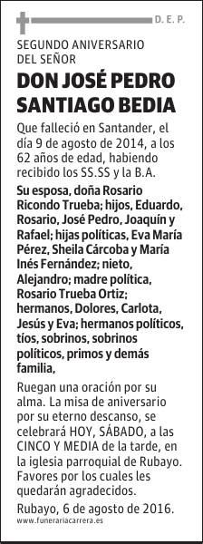 DON JOSÉ PEDRO SANTIAGO BEDIA