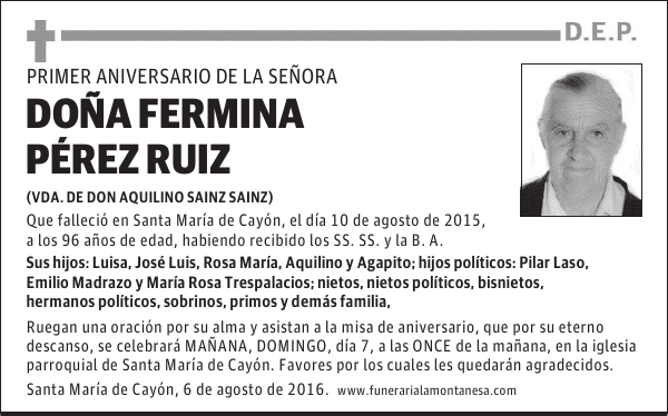 Doña Fermina Pérez Ruiz