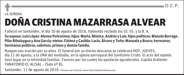 Doña Cristina Mazarrasa Alvear