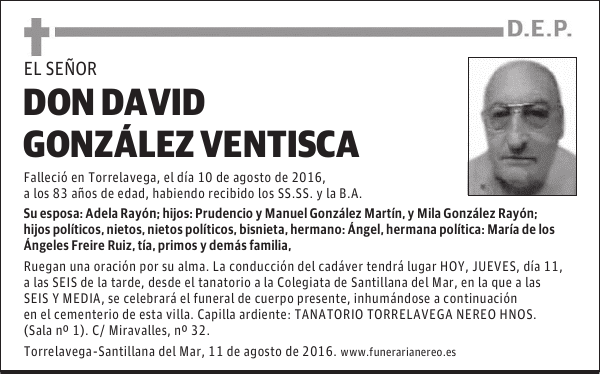 DON DAVID GONZALEZ VENTISCA