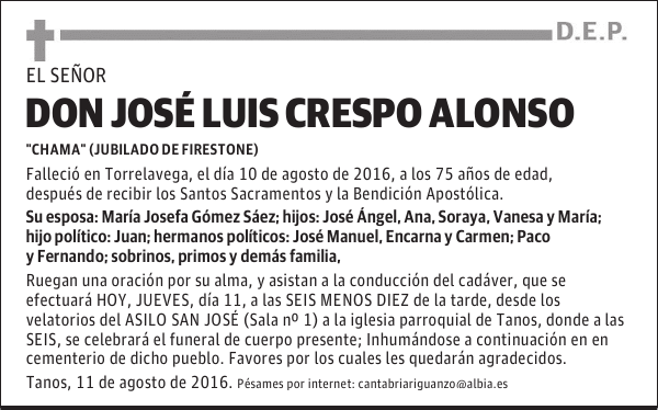 DON JOSÉ LUIS CRESPO ALONSO