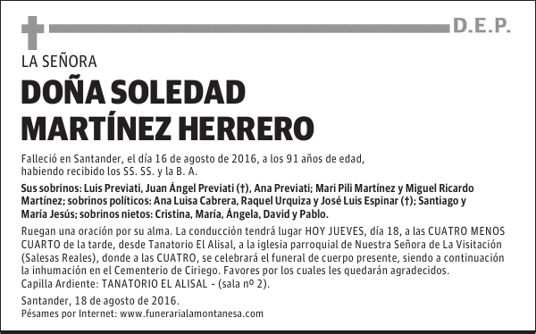 DOÑA SOLEDAD MARTÍNEZ HERRERO