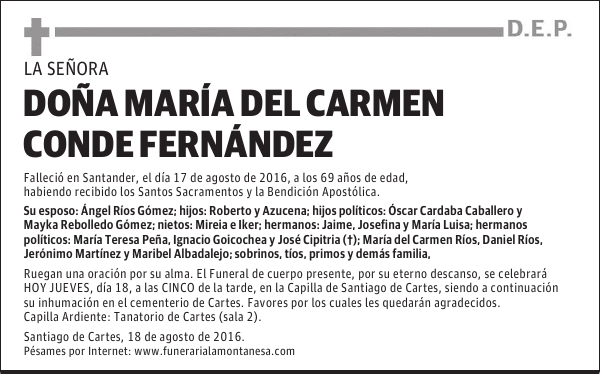 DOÑA MARÍA DEL CARMEN CONDE FERNÁNDEZ