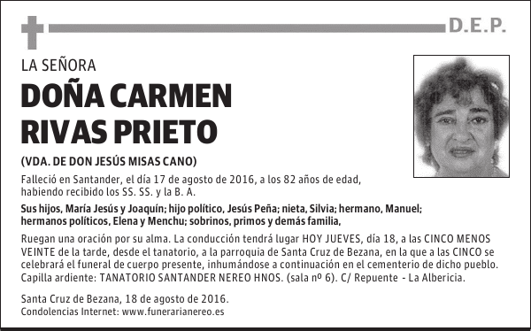 DOÑA CARMEN RIVAS PRIETO