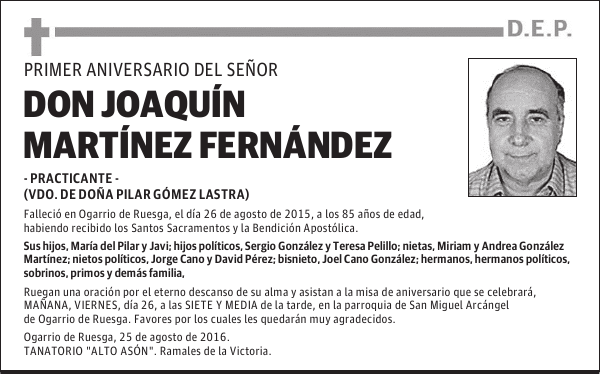 D. JOAQUÍN MARTÍNEZ FERNANDEZ