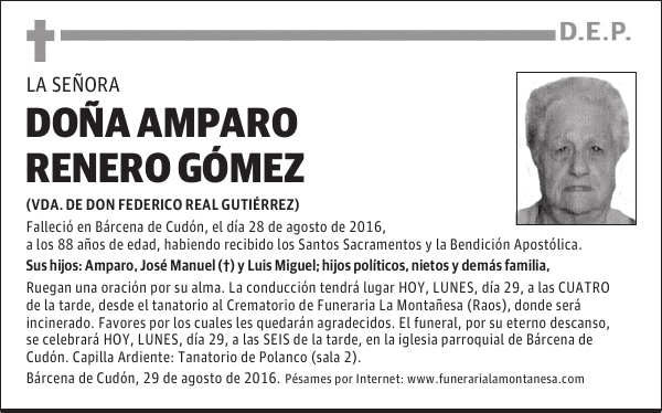 Doña Amparo Renero Gómez