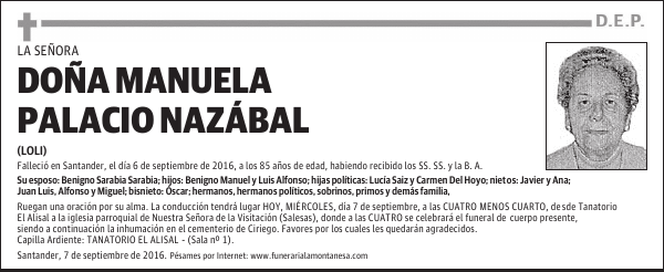 Doña Manuela Palacio Nazábal