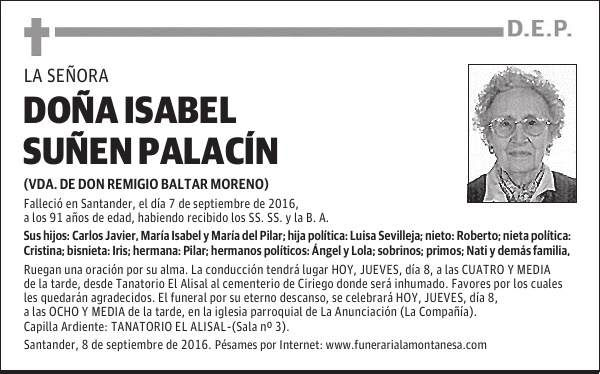Doña Isabel Suñen Palacín