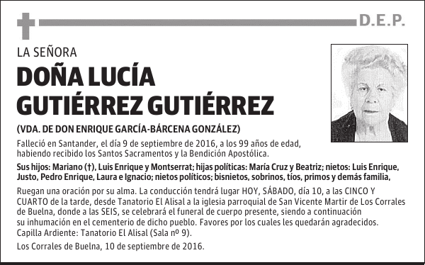 Doña Lucía Gutiérrez Gutiérrez