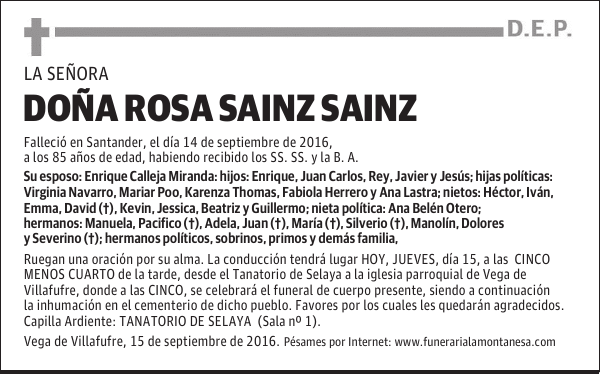 Doña Rosa Sainz Sainz