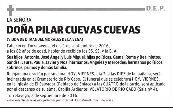 Dª. PILAR CUEVAS CUEVAS