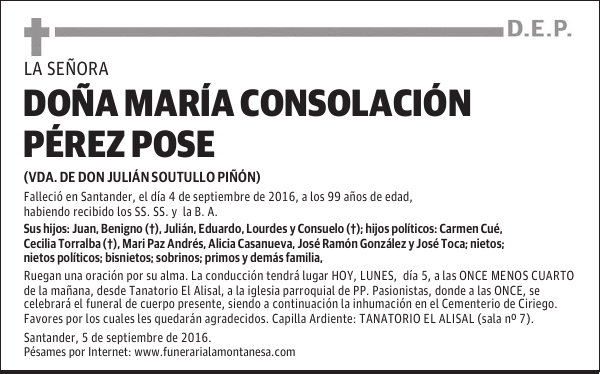 Doña María Consolación Pérez Pose