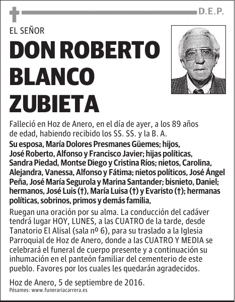 DON ROBERTO BLANCO ZUBIETA