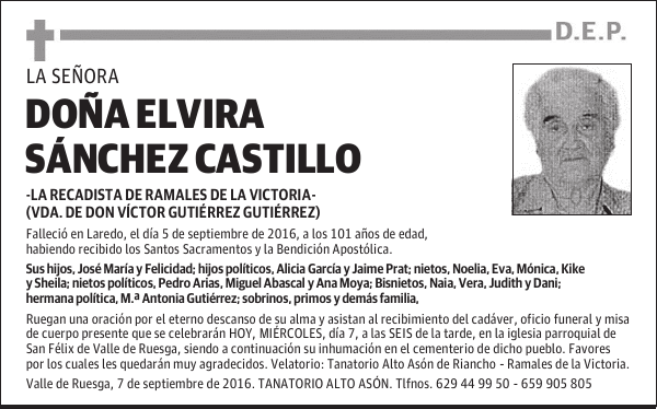 Dña, ELVIRA SÁNCHEZ CASTILLO