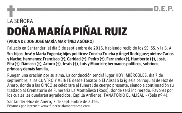 Doña María Piñal Ruiz