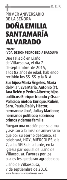 Doña Emilia Santamaría Alvarado