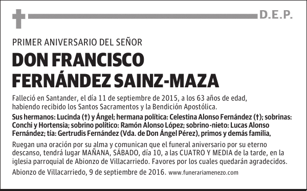 DON FRANCISCO FERNANDEZ SAINZ-MAZA