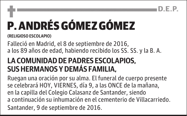 P. ANDRÉS GÓMEZ GÓMEZ