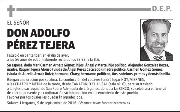 DON ADOLFO PÉREZ TEJERA