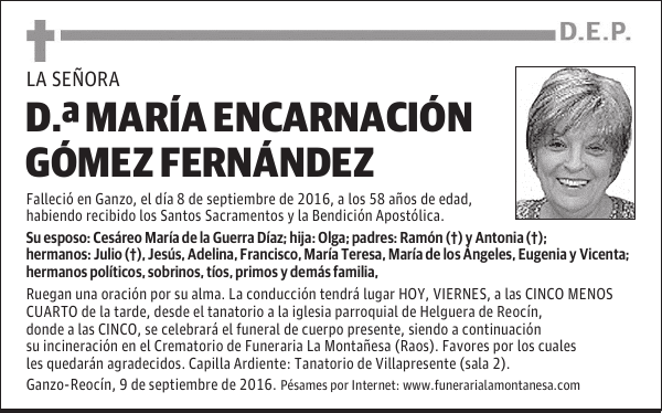 Doña María Encarnación Gómez Fernández