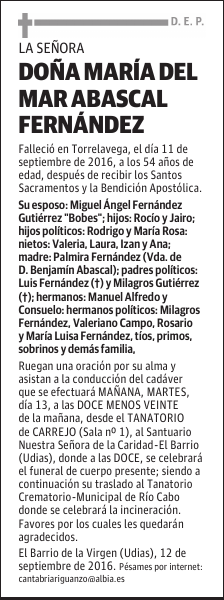 DONA MARÍA DEL MAR ABASCAL FERNANDEZ