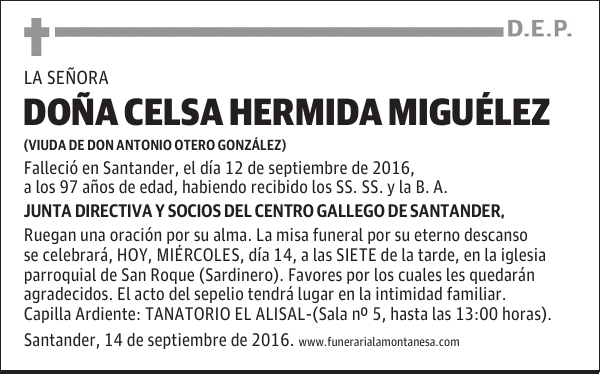 Doña Celsa Hermida Miguélez