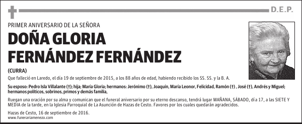 DOÑA GLORIA FERNÁNDEZ FERNÁNDEZ