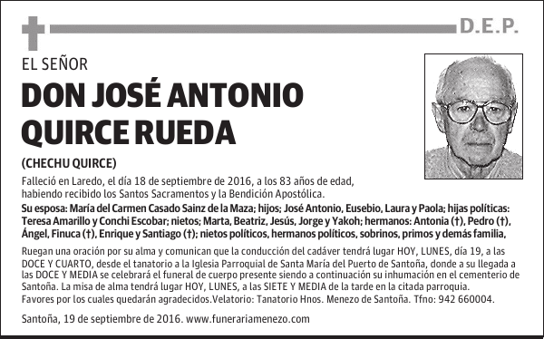 DON JOSÉ ANTONIO QUIRCE RUEDA