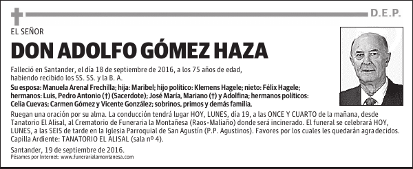Don Adolfo Gómez Haza