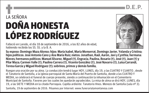 Doña Honesta López Rodríguez