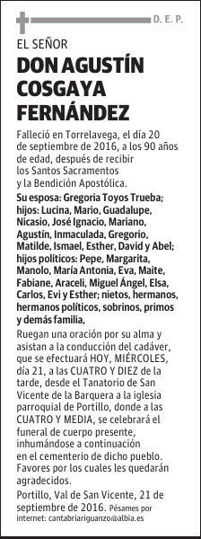 DON AGUSTÍN COSGAYA FERNANDEZ