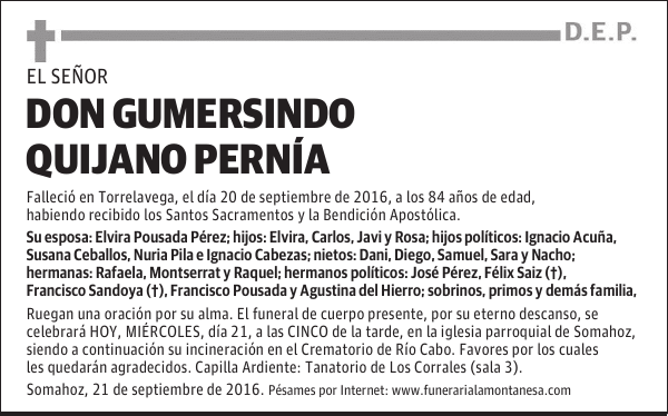 Don Gumersindo Quijano Pernía