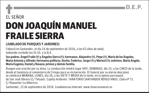 DON JOAQUIN MANUEL FRAILE SIERRA