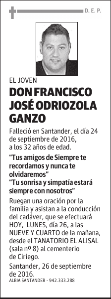 DON FRANCISCO JOSÉ ODRIOZOLA GANZO