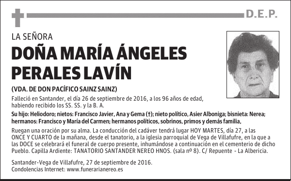 DOÑA MARÍA ÁNGELES PERALES LAVÍN