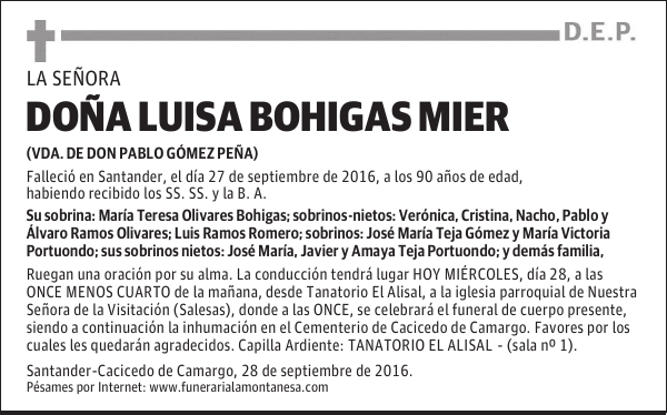 DOÑA LUISA BOHIGAS MIER