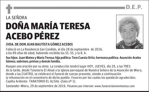 Doña María Teresa Acebo Pérez