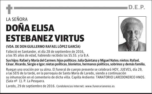DOÑA ELISA ESTEBANEZ VIRTUS