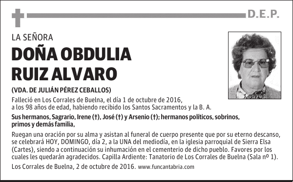 Doña Obdulia Ruiz Alvaro