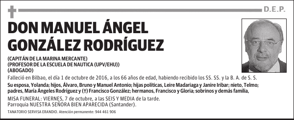 DON MANUEL ÁNGEL GONZÁLEZ RODRÍGUEZ